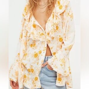 Free People Amanda Ruffle Top, Size Small, New with Tags!